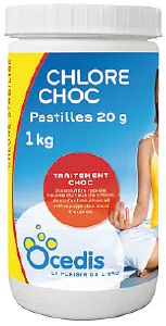 Chlore Choc pastilles 20g<br>Pot 1kg