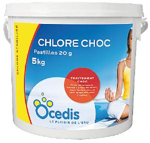 Chlore Choc pastilles 20g<br>OCEDIS ® Seau 5kg